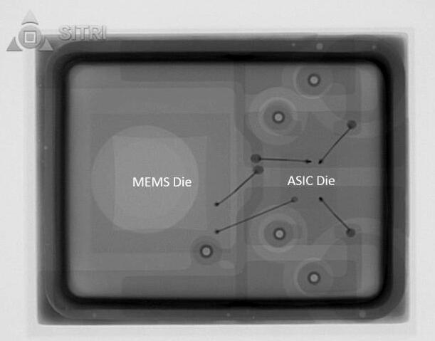 Vesper壓電式MEMS麥克風的掃描封裝X-Ray照片