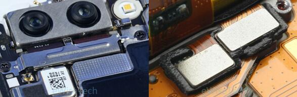 OPPO R11手机机身主板上的BTB接口都加有金属盖保护，且接口上还贴有泡棉保护