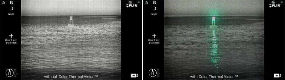 使用Color Thermal Vision™技术处理前和处理后的热像图对比