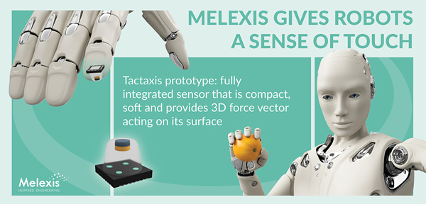 Melexis触觉传感器可测量3D力矢量，赋予机器人强大的触觉能力