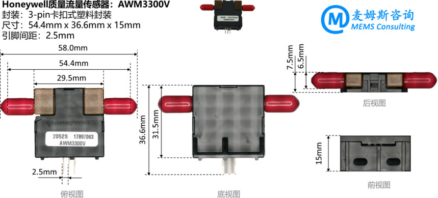  霍尼韦尔质量流量传感器：AWM3300V