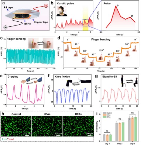 该柔性压力传感器用于精确监测人类活动及识别手势