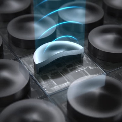 CMUT单元发射超声示意图