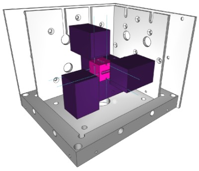 加速度计组件的三维CAD渲染图