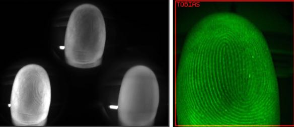 ����MetaOptics����͸��ʵ�ַǽӴ�ʽָ�Ʋɼ���ʶ�𣬲�������ά�����⹦�ܡ���ͼ�е�ʵʱ�ɼ����棬չʾ��ͬһָ�������ͬ���ӿ׾���ͼ����������ͼ֮��ϸ΢��͸�Ӳ��칹���������Ϣ��֤��������������ʵ����ά��ָ������ƽ����Ƭ����ͼչʾ�˾�ͼ����ǿ����������ȡ�������ָ��ͼ�񣬺�����洢��ָ��ģ����бȶԡ�